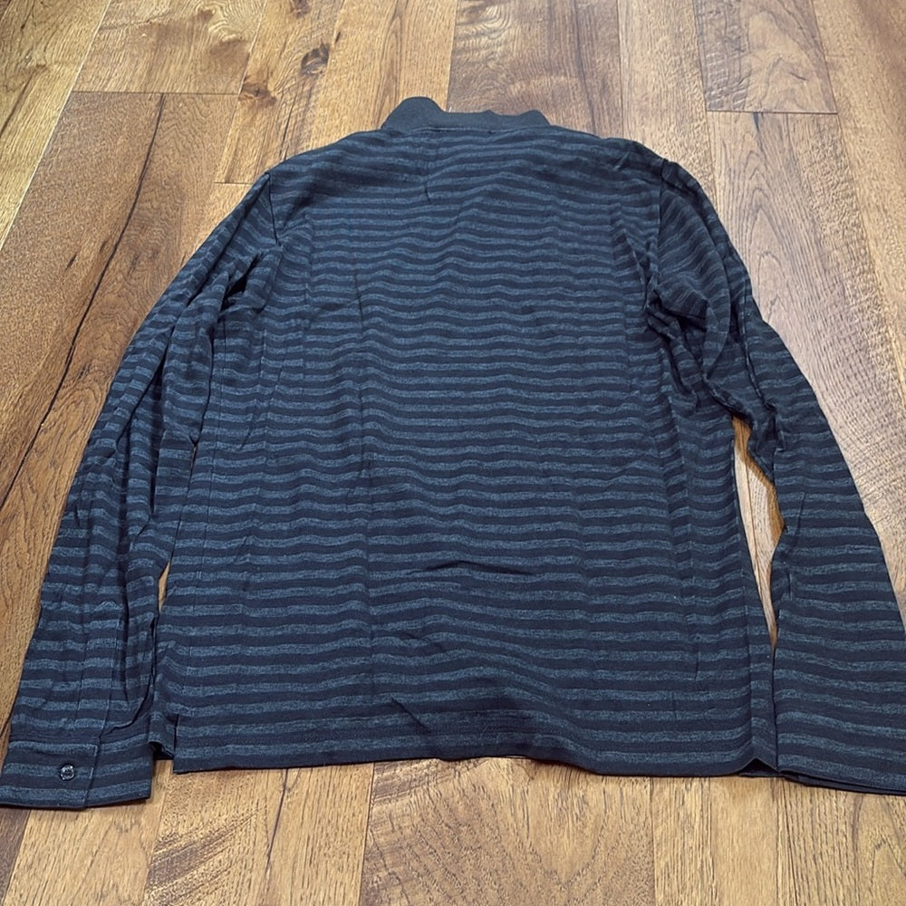 Burberry London Men’s Black Striped Polo Shirt Size M