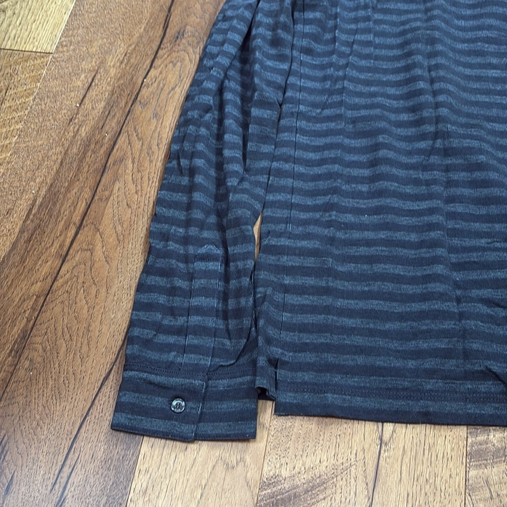 Burberry London Men’s Black Striped Polo Shirt Size M
