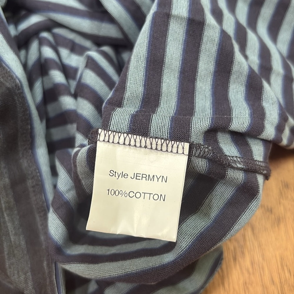 Burberry London Men’s Black Striped Polo Shirt Size M