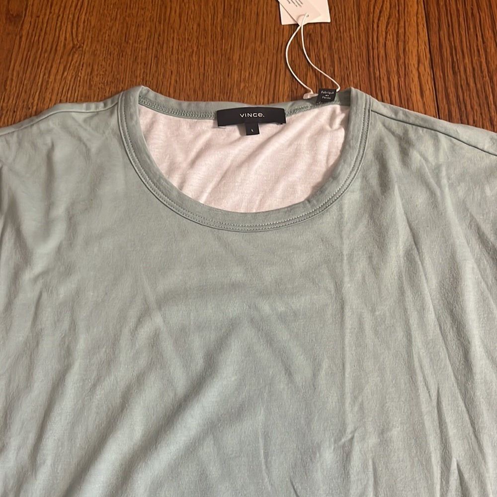 NWT Vince Men’s Green Layered Tee Size L