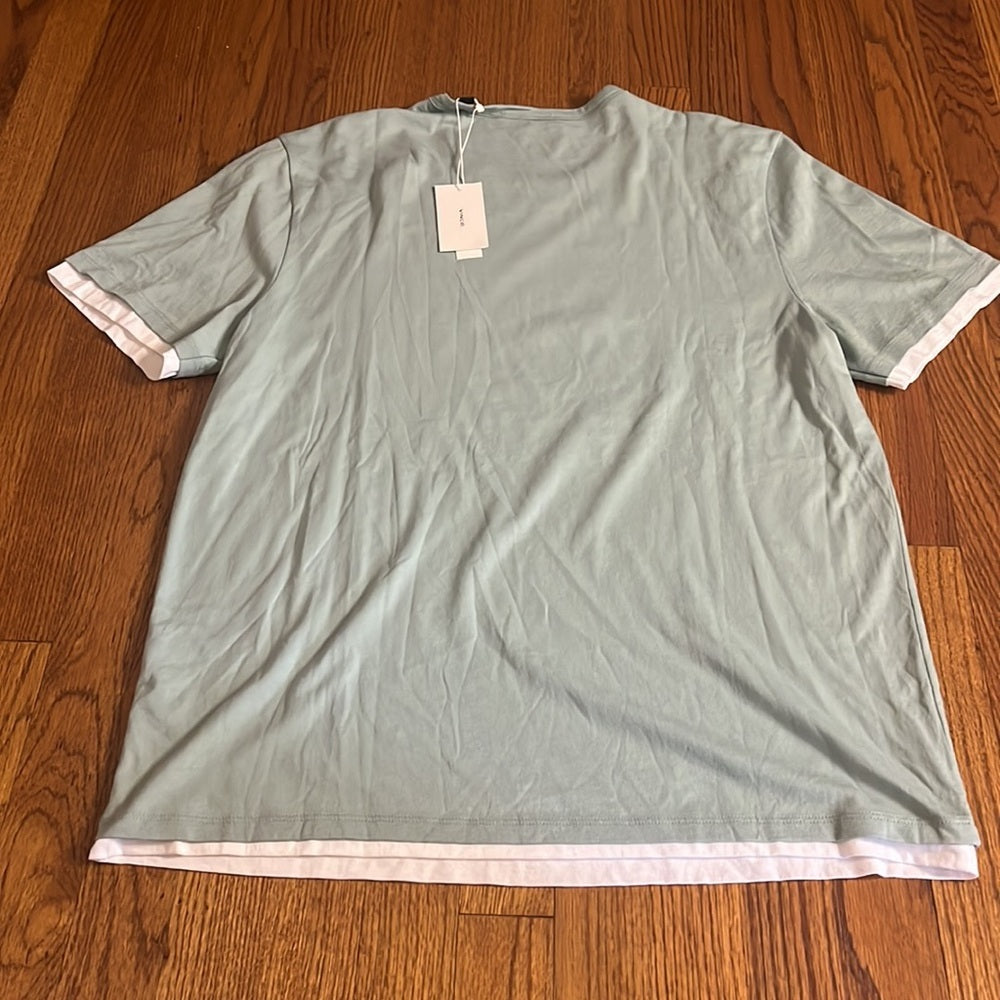 NWT Vince Men’s Green Layered Tee Size L
