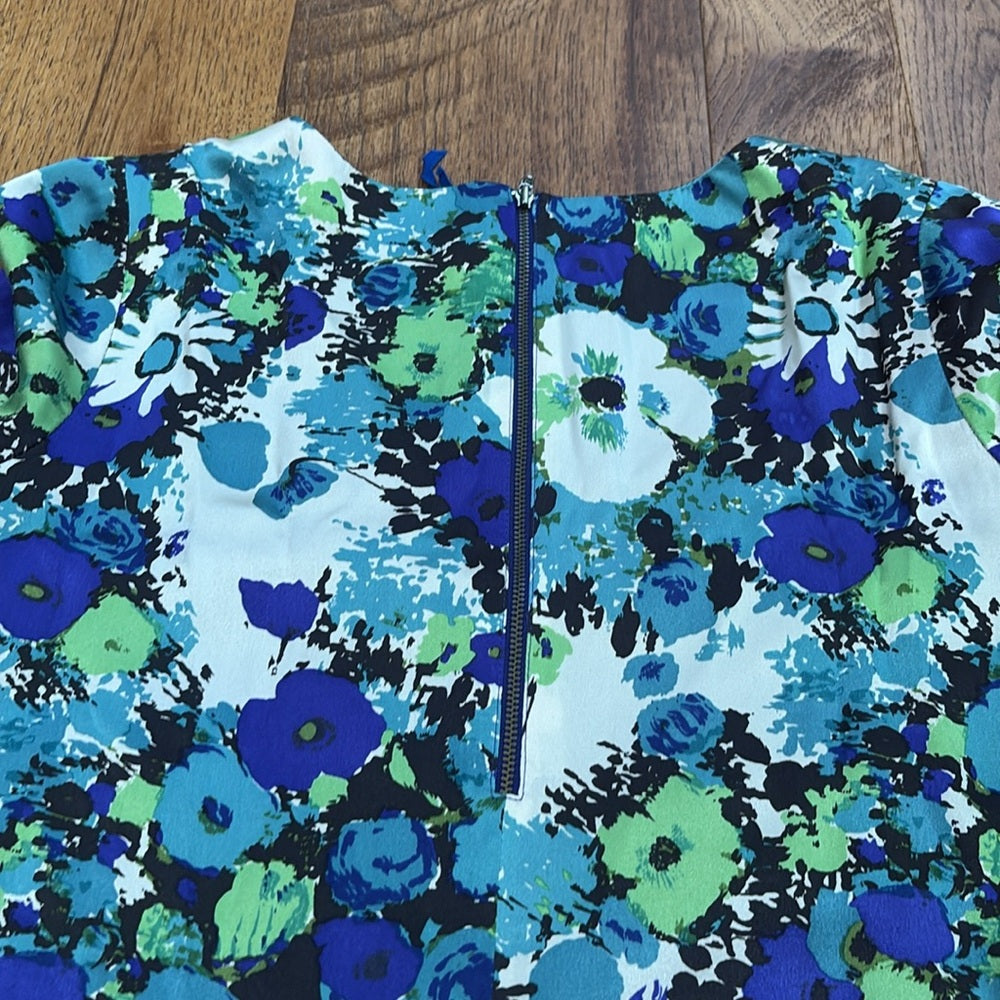 Rebecca Taylor Woman’s Green and Blue Floral Dress Size 2