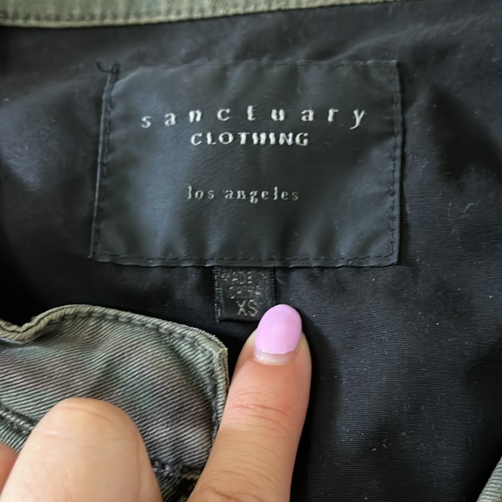 Sanctuary Clothing Women’s Green Camo Jean Jacket Size XS