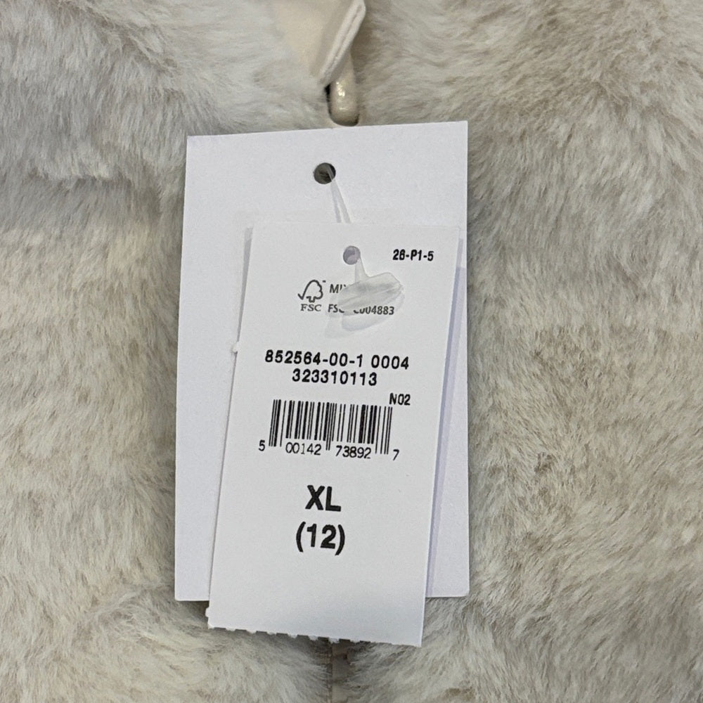 NWT GAP Girl’s Cream Hooded Faux Fur Puffer Jacket Size XL