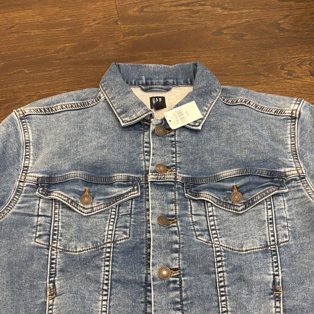 NWT GAP Girl’s Light Blue Denim Jacket with Button Front Size Large