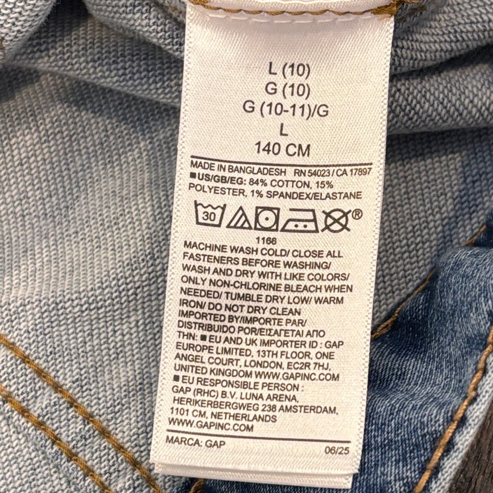 NWT GAP Girl’s Light Blue Denim Jacket with Button Front Size Large