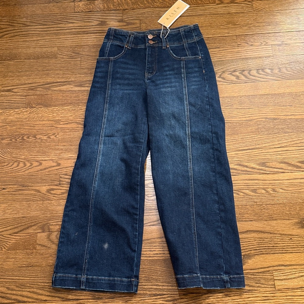 NWT Risen Jeans Dark Wash Straight Leg Jeans - Dark Blue Size 27