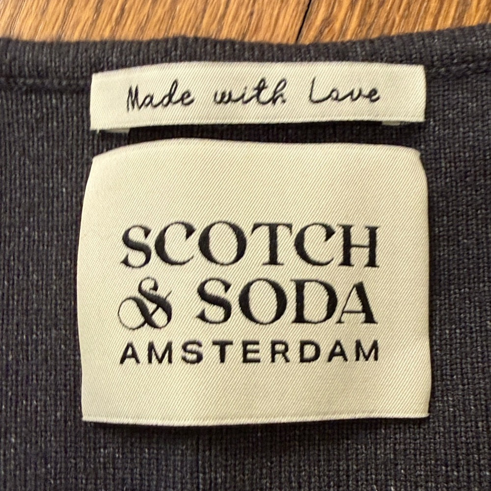 NWT Scotch & Soda Charcoal Gray Label Detail Top Size Medium