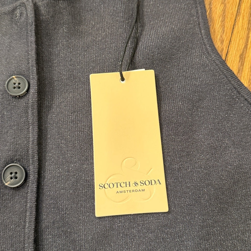 NWT Scotch & Soda Charcoal Gray Label Detail Top Size Medium
