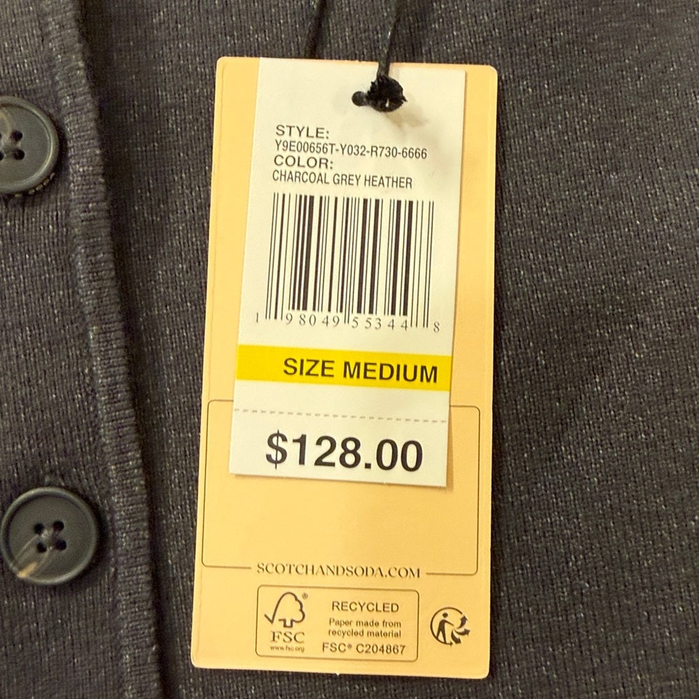 NWT Scotch & Soda Charcoal Gray Label Detail Top Size Medium