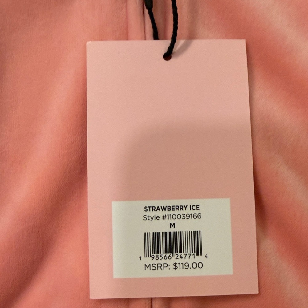 NWT Juicy Couture Light Pink Velour Label Hoodie Size Medium