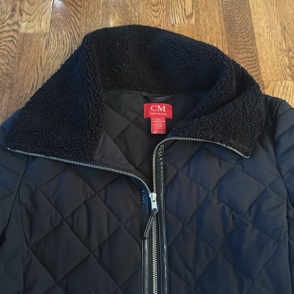 CM Ciao Milano Women’s Black Quilted Jacket Size Large