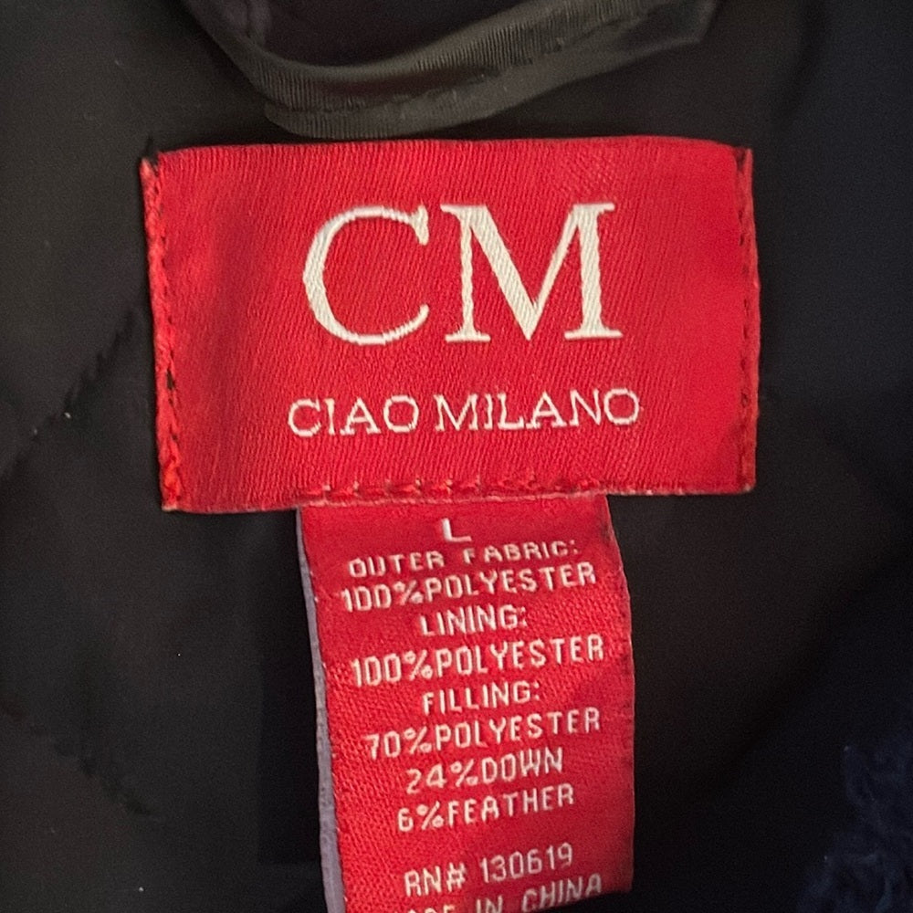 CM Ciao Milano Women’s Black Quilted Jacket Size Large