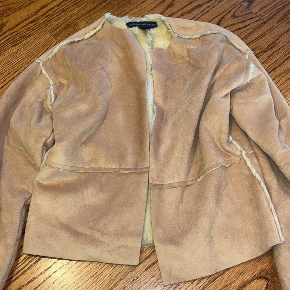 Banana Republic Woman’s Tan Fur Lined Coat Size XS