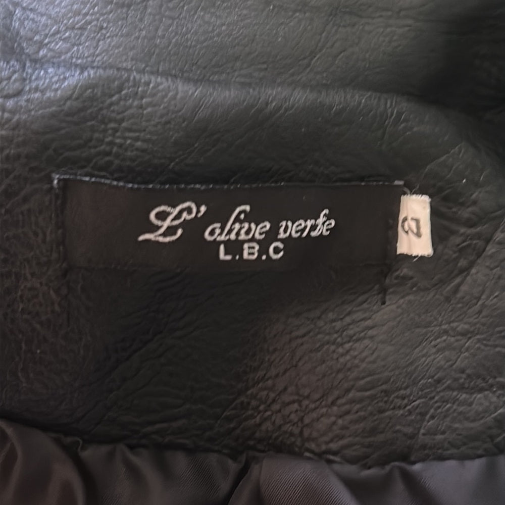 L’olive Verfe Women’s Black Leather Jacket Size 2