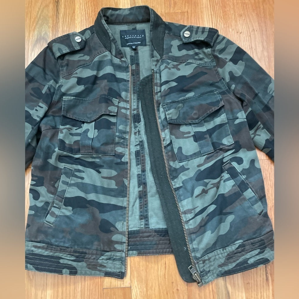 SANCTUARY Green Camouflage Jean Jacket Size XS