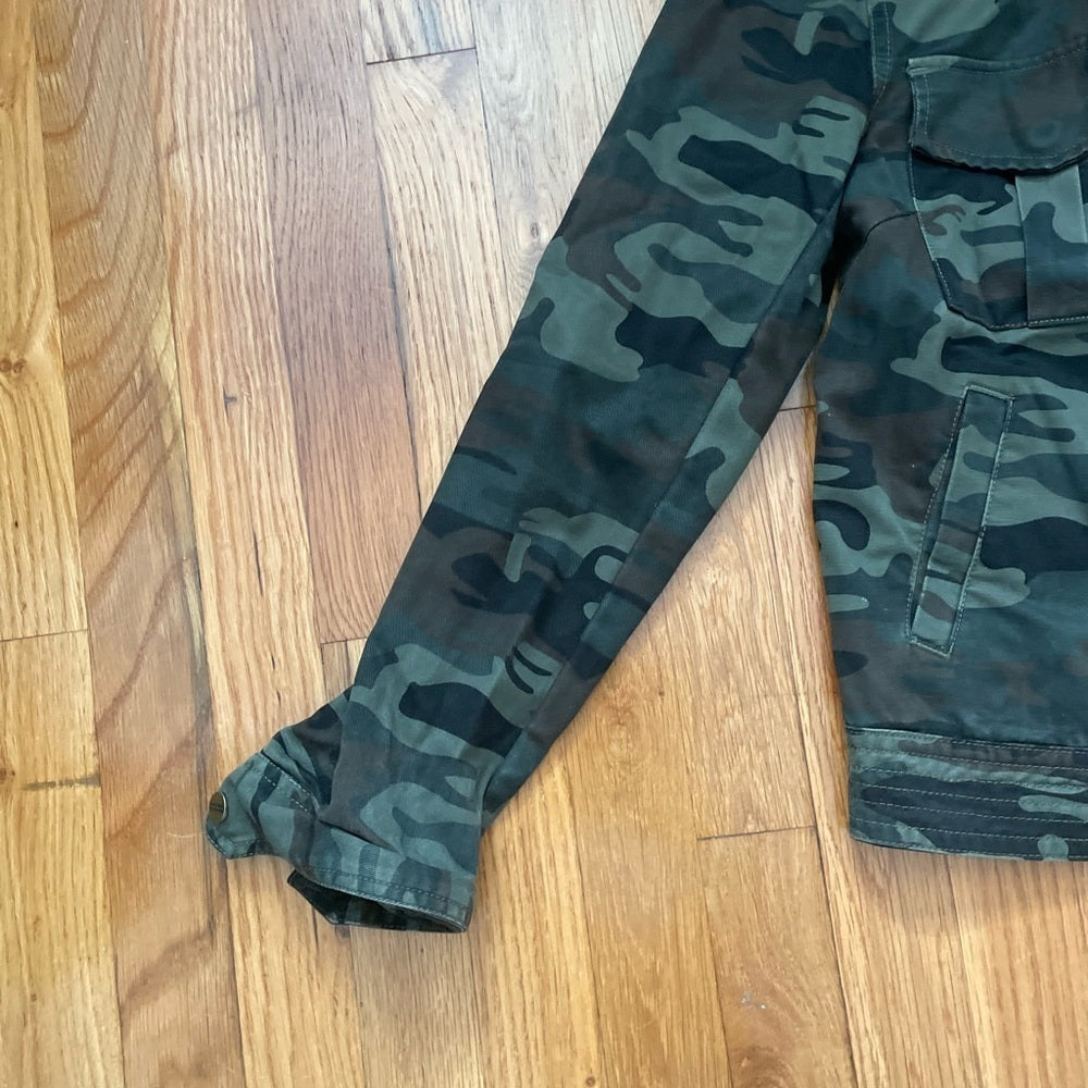 SANCTUARY Green Camouflage Jean Jacket Size XS
