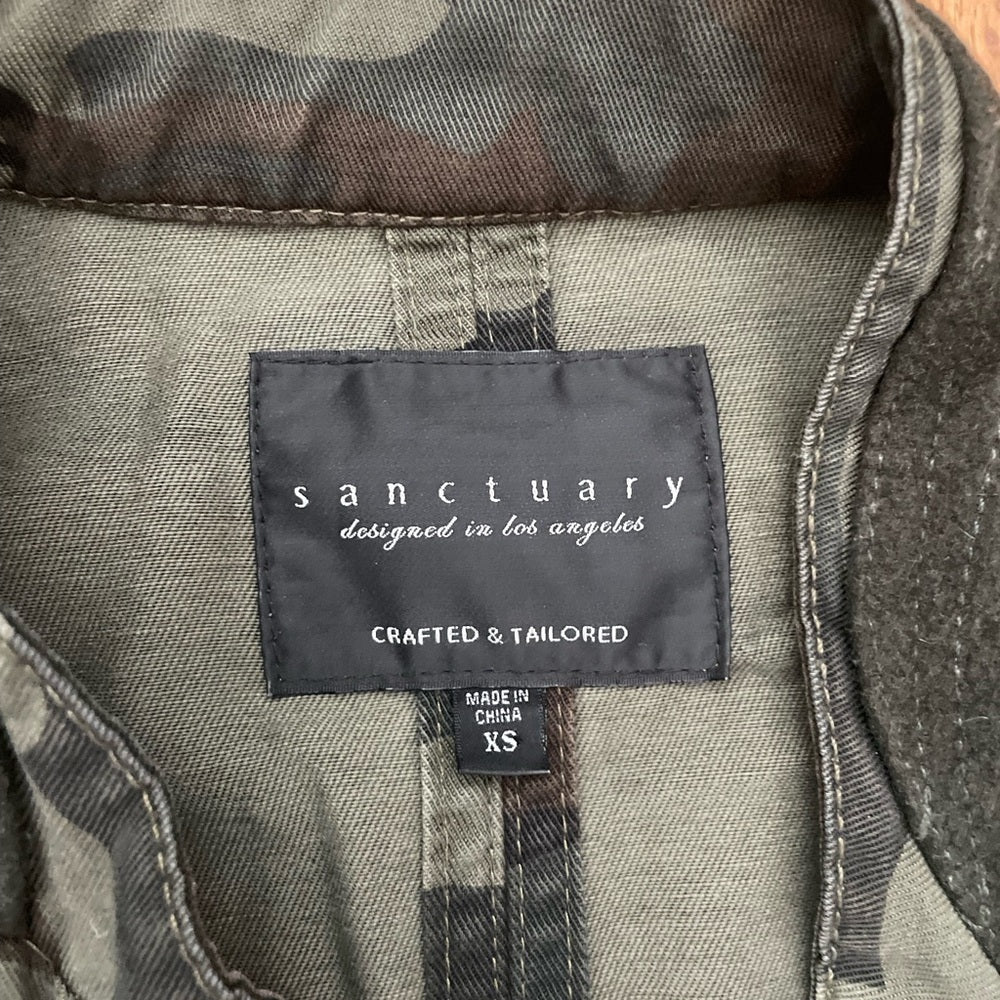 SANCTUARY Green Camouflage Jean Jacket Size XS