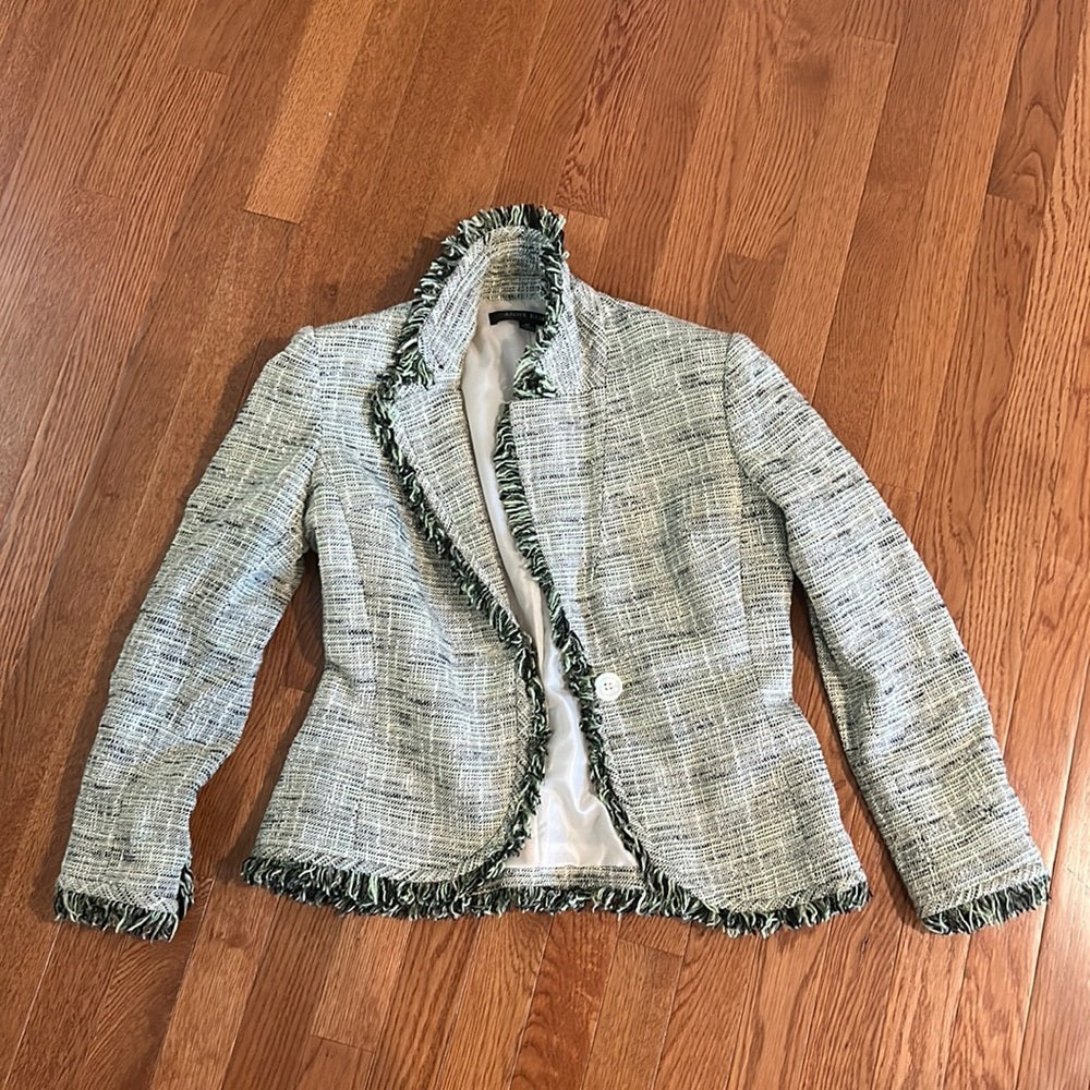 Anne Klein Women’s Black White and Green Jacket Size 4