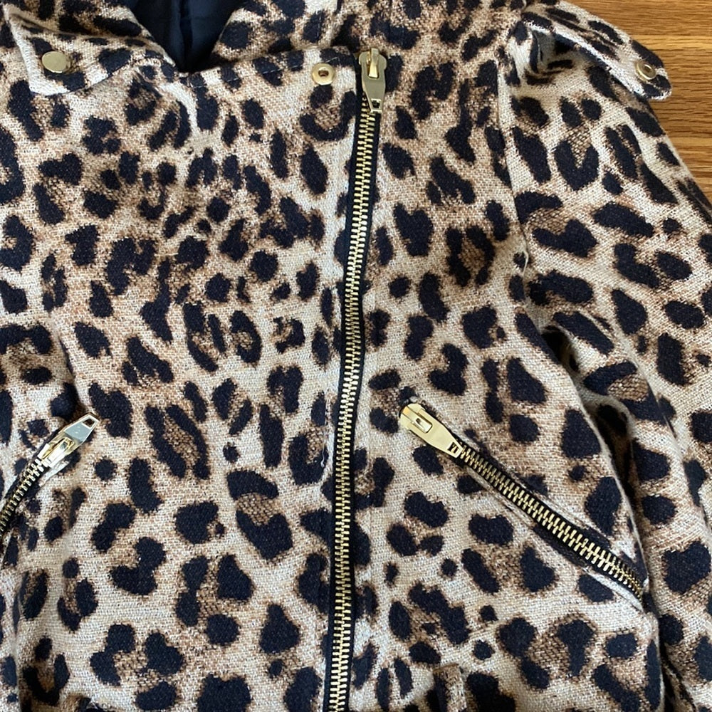 Zara Women’s Leopard Print Zip Up Jacket Size S