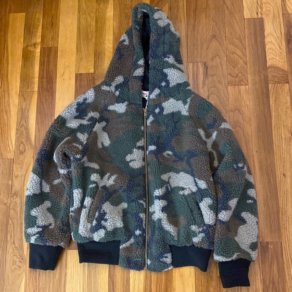 NWT Vintage Havana Girls Green Camouflage Zip Up Jacket Size L