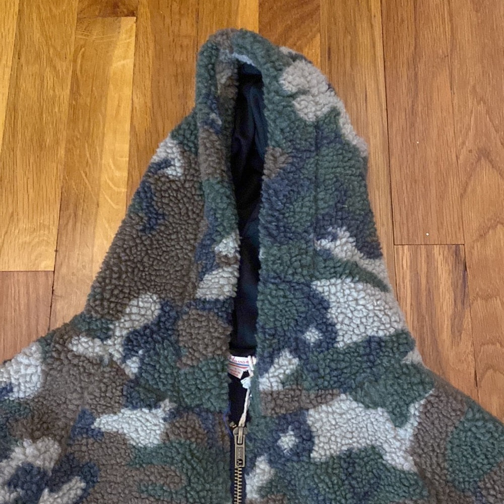 NWT Vintage Havana Girls Green Camouflage Zip Up Jacket Size L