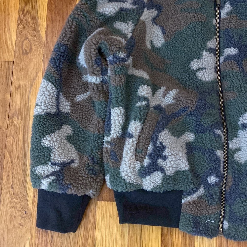 NWT Vintage Havana Girls Green Camouflage Zip Up Jacket Size L