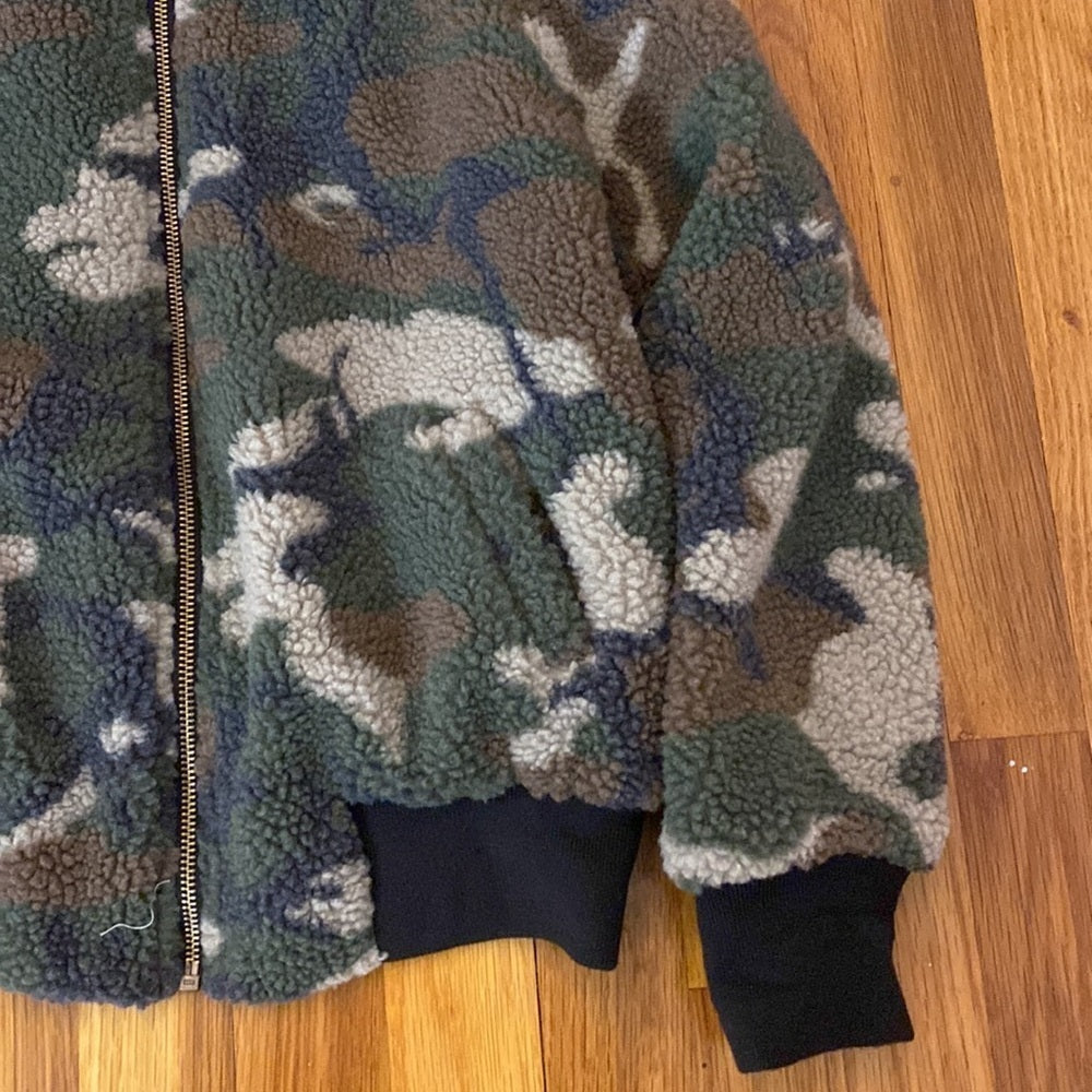NWT Vintage Havana Girls Green Camouflage Zip Up Jacket Size L