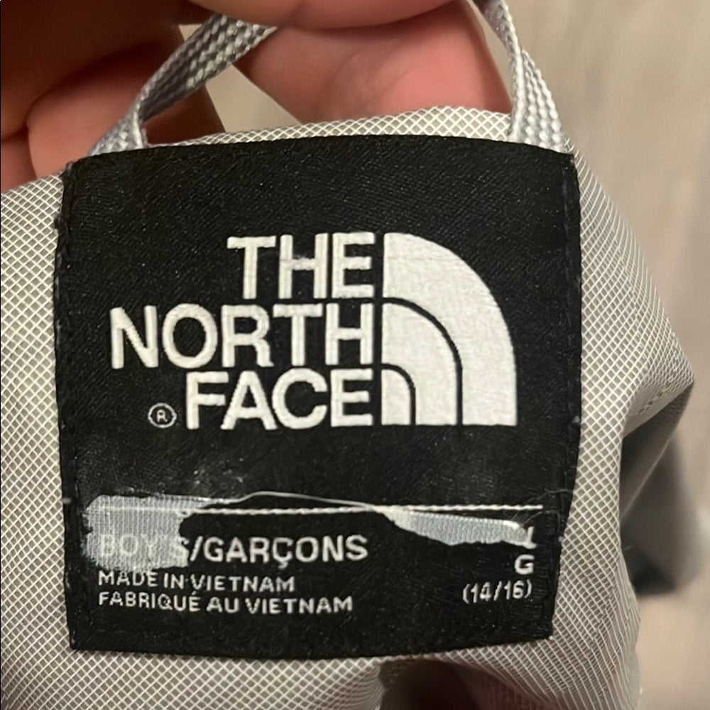 North Face Boys Turquoise and Navy Jacket Size: L