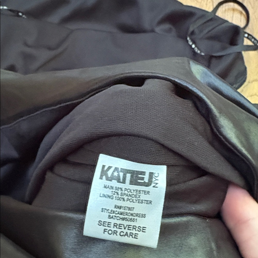 NWT Katie J NYC Juniors One Shoulder Black Cameron Dress Size L