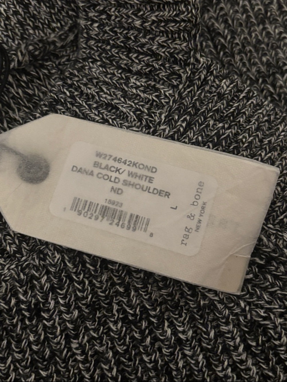 NWT Women’s Rag & Bone Gray Cold Shoulder Knit Sweater Size Large