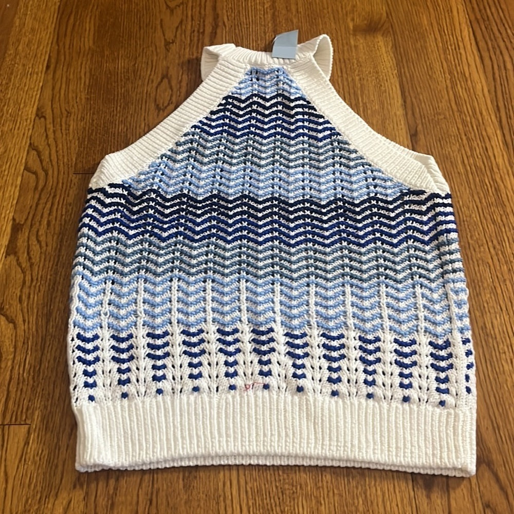 NWT Loft Woman’s Blue and White Swearer Tank Size M Petite