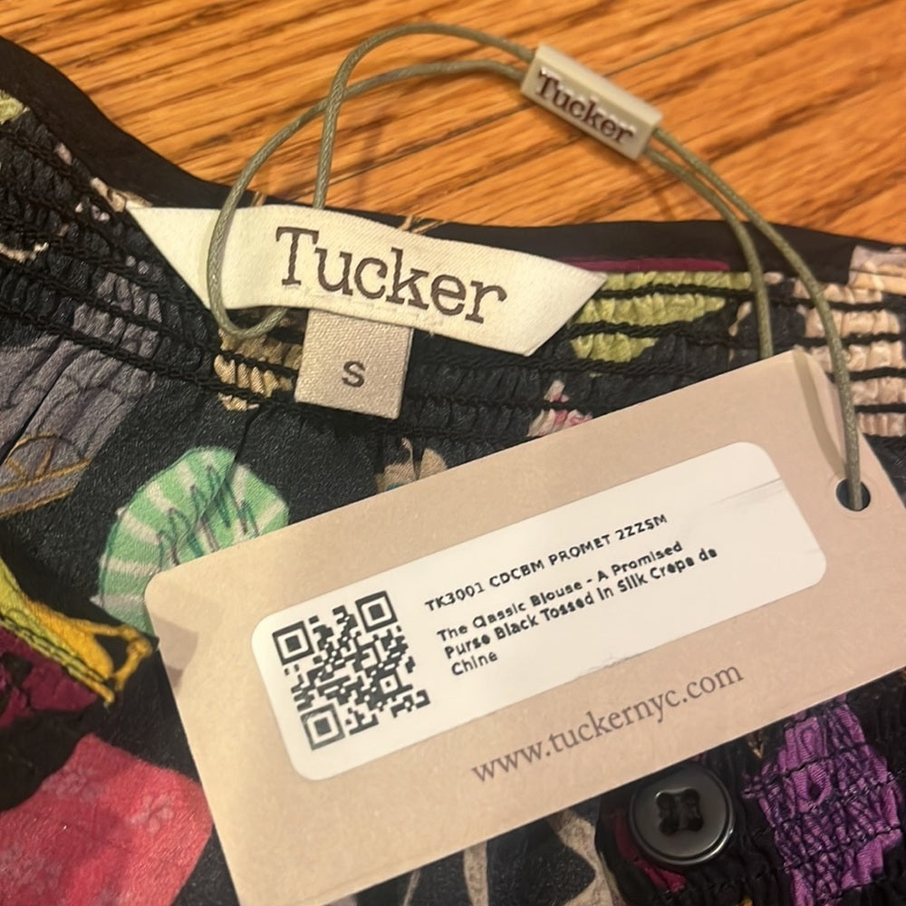 NWT Tucker Woman’s The Classic Blouse- A Promised Purse Black Silk Size S
