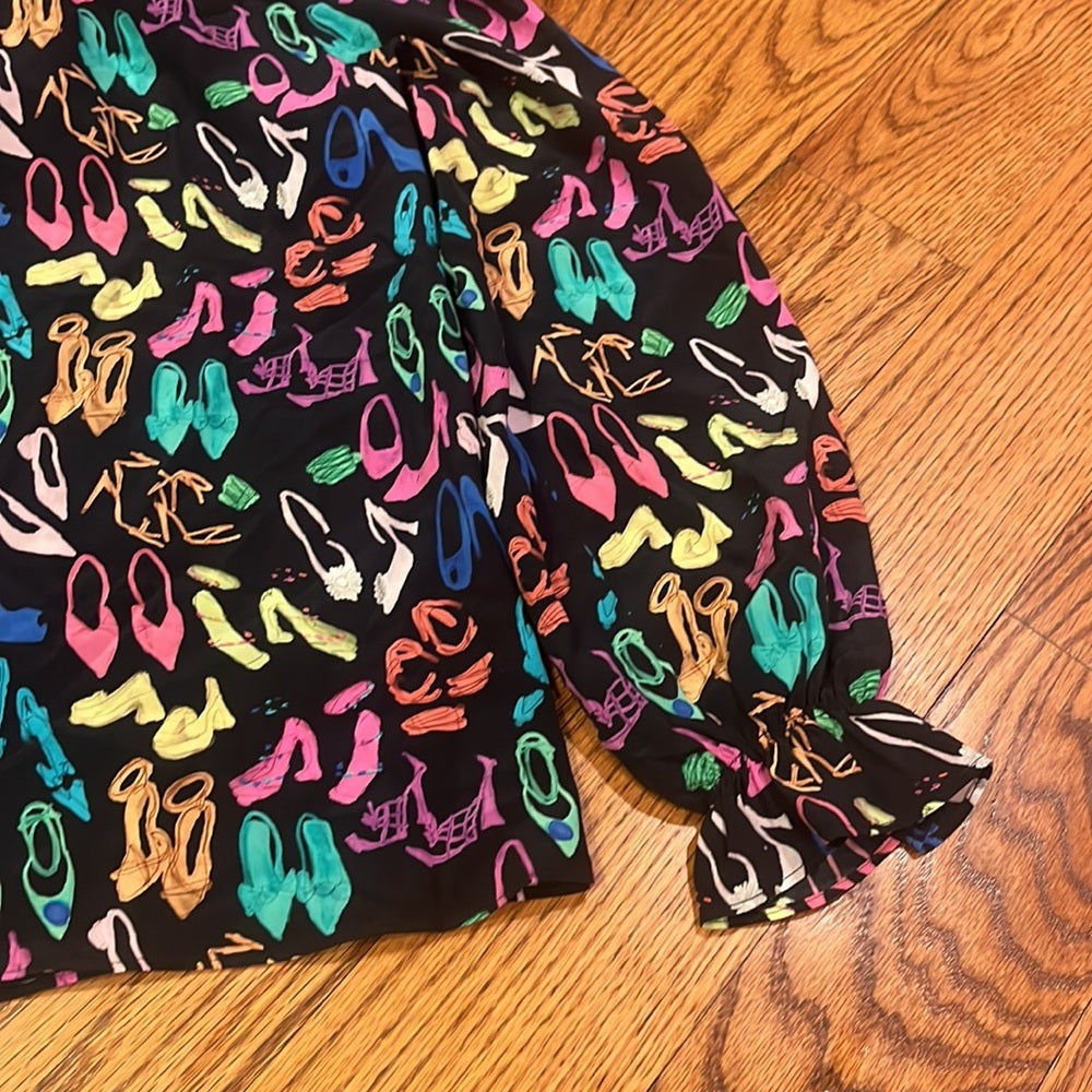 NWT Tucker Woman’s Stella Top- Sasha’s Shoes Black Silk Size S