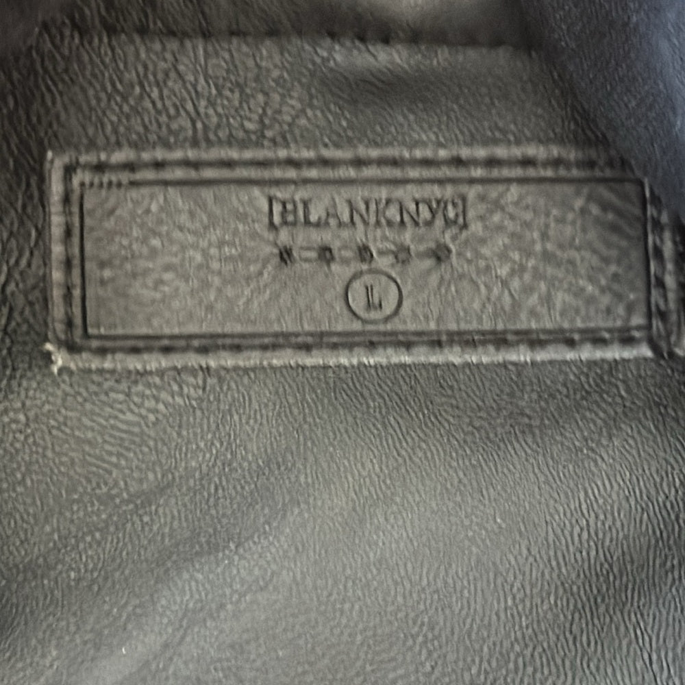 Blank Nyc Women’s Black Asymmetrical Jacket with Leather Details Size Large