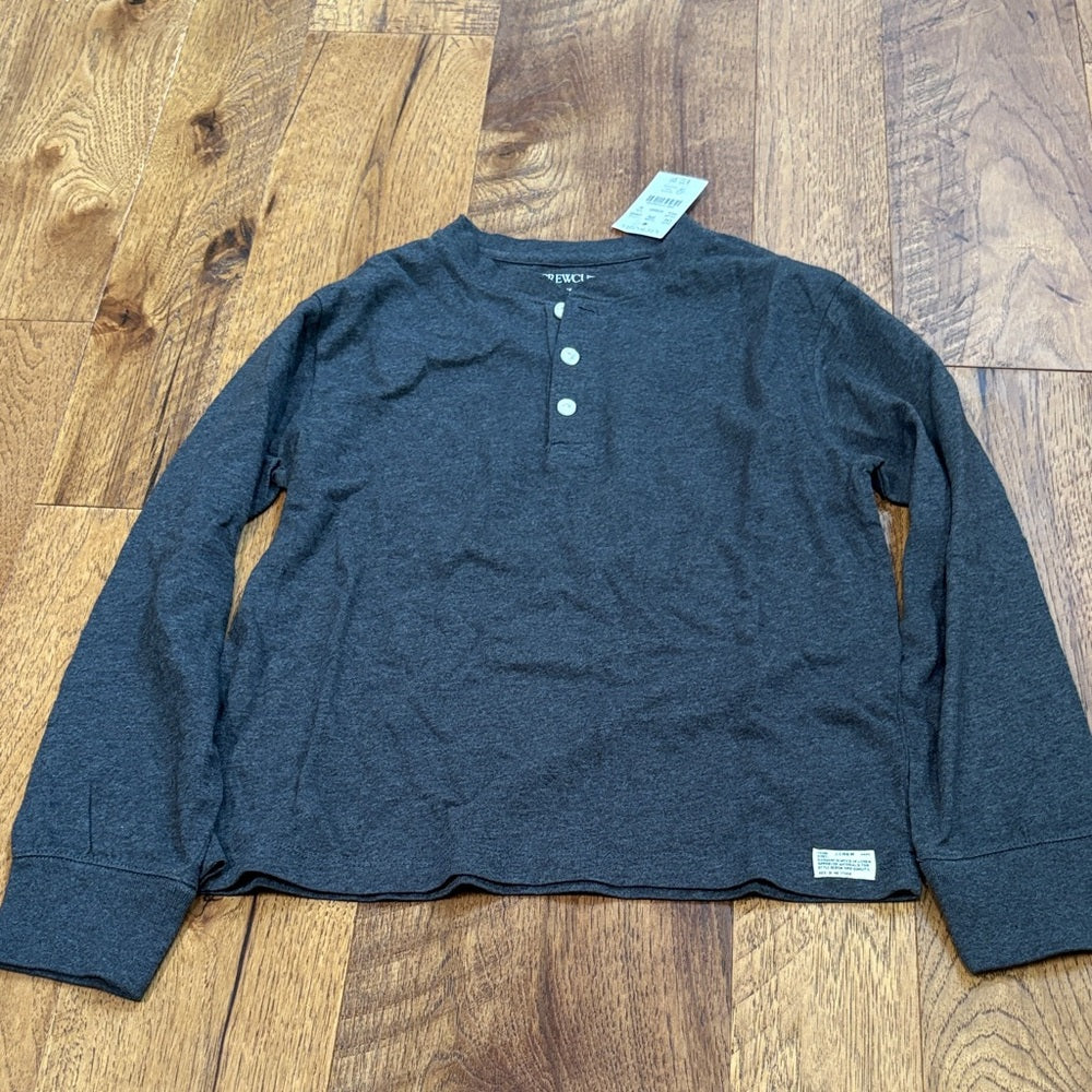 NWT Crewcuts Boy’s Grey Long Sleeve Button Tee Size M (8-9)
