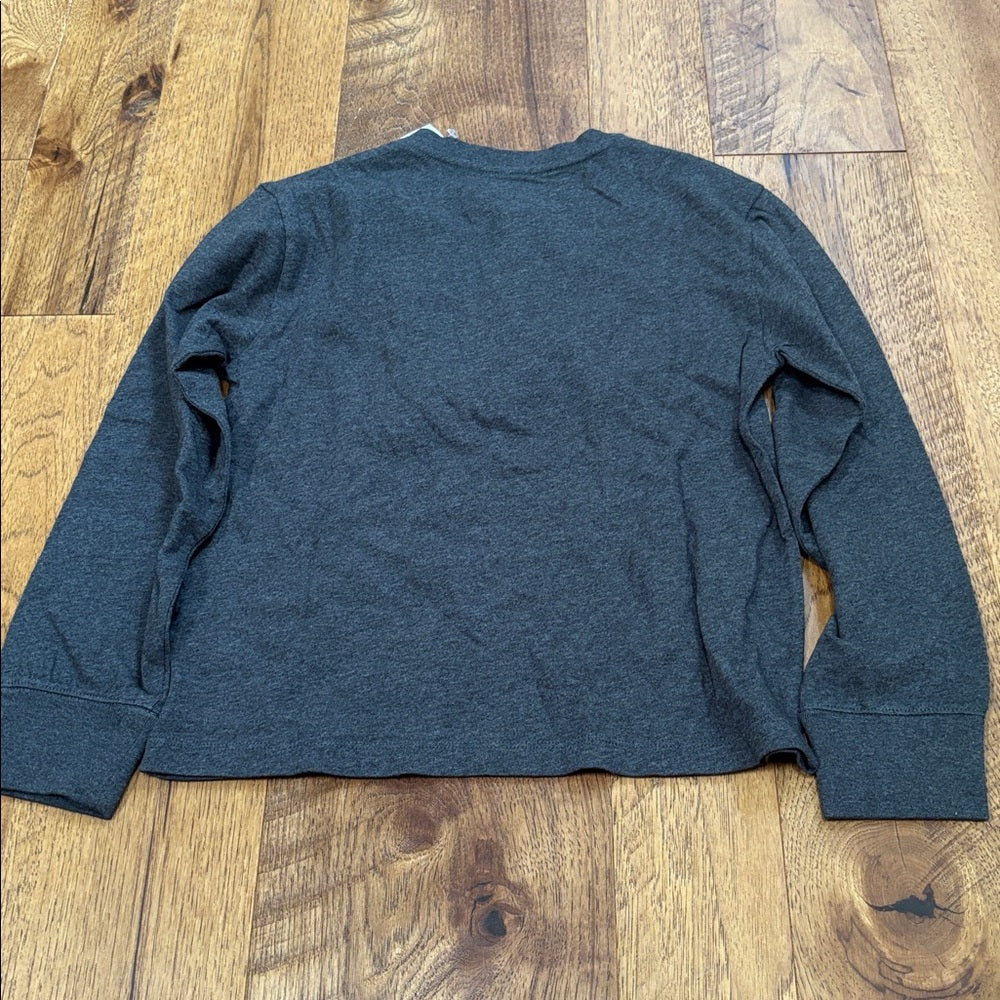 NWT Crewcuts Boy’s Grey Long Sleeve Button Tee Size M (8-9)