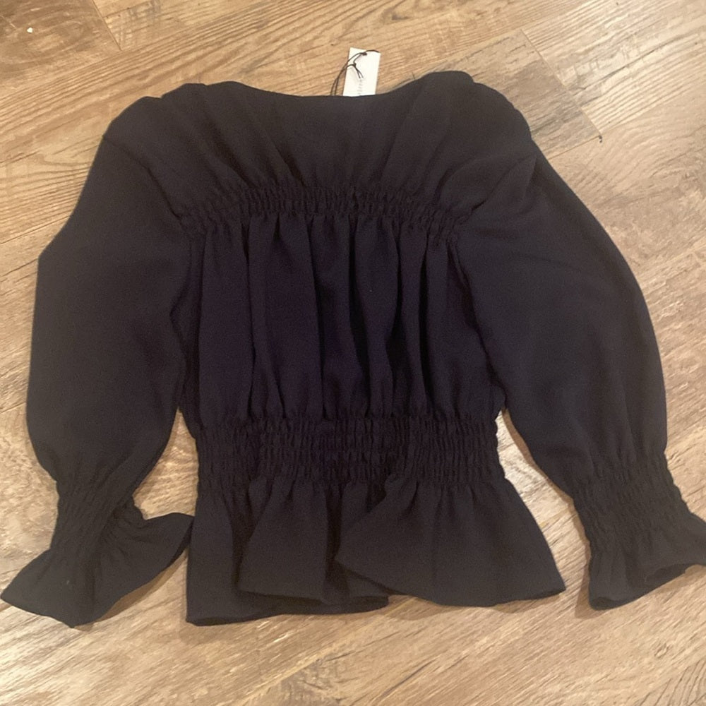 NWT Waverly Grey Women’s Black Blouse Size XS