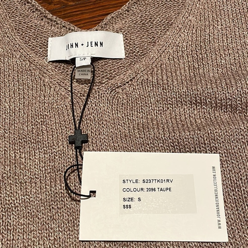 NWT John + Jenn Women’s Brown Sweater Tank Top Size S