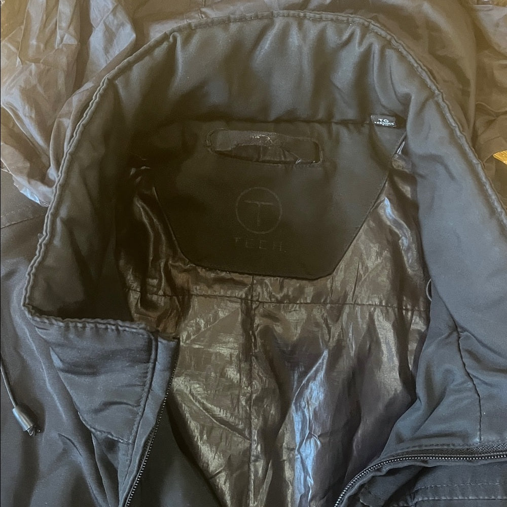 Tech Black Hooded Jacket Size XL