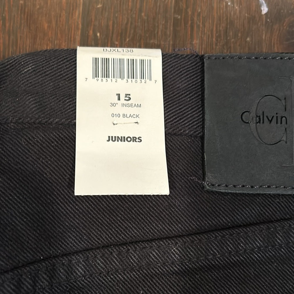 NWT Calvin Klein Junior’s Black Jeans Size 15