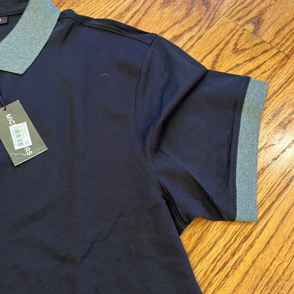 NWT Michael Kors Men’s Black and Grey Polo Size L