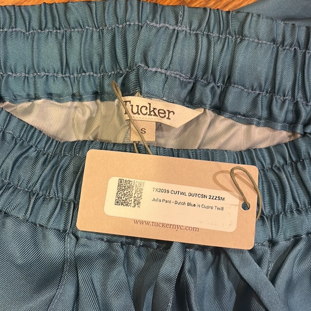 NWT Tucker Woman’s Dutch Blue In Cupro Twill Julia Pants Size S