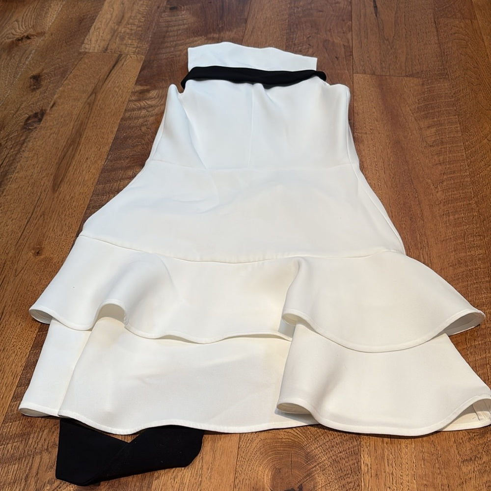 Alexis Woman’s White Dress Black Tie Size XS