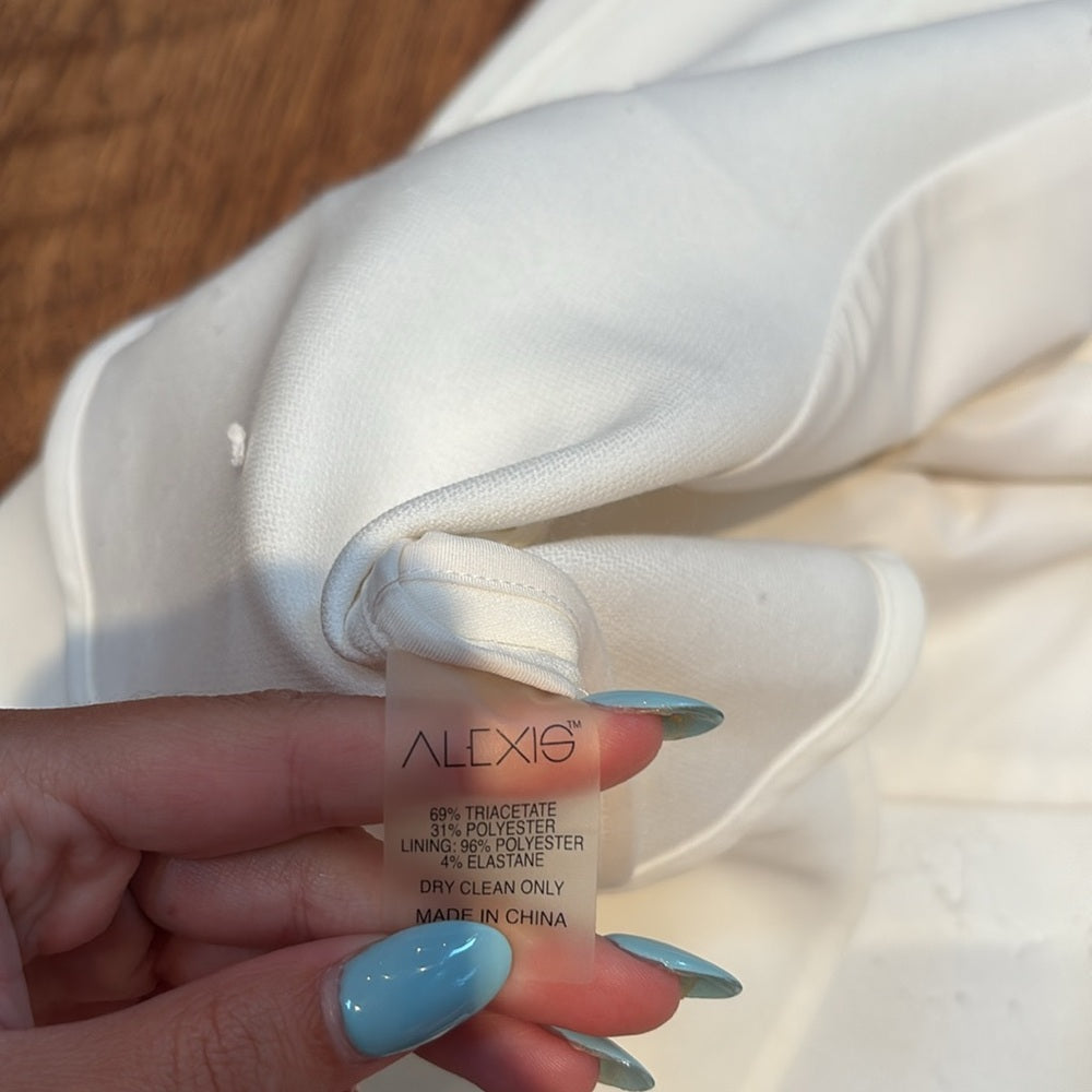 Alexis Woman’s White Dress Black Tie Size XS