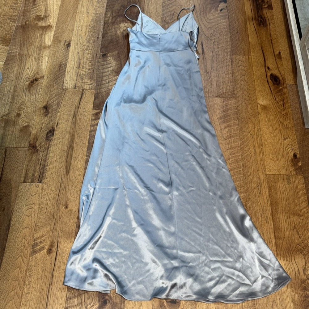 Jill Jill Stuart Woman’s Grey Shiny Maxi Dress Size 0