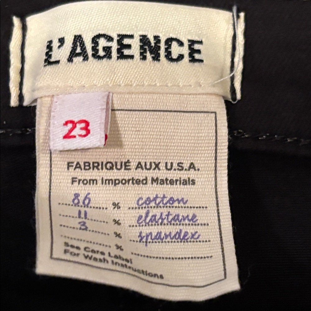 L’Agence Women Black Skinny Leather Pants Size 23