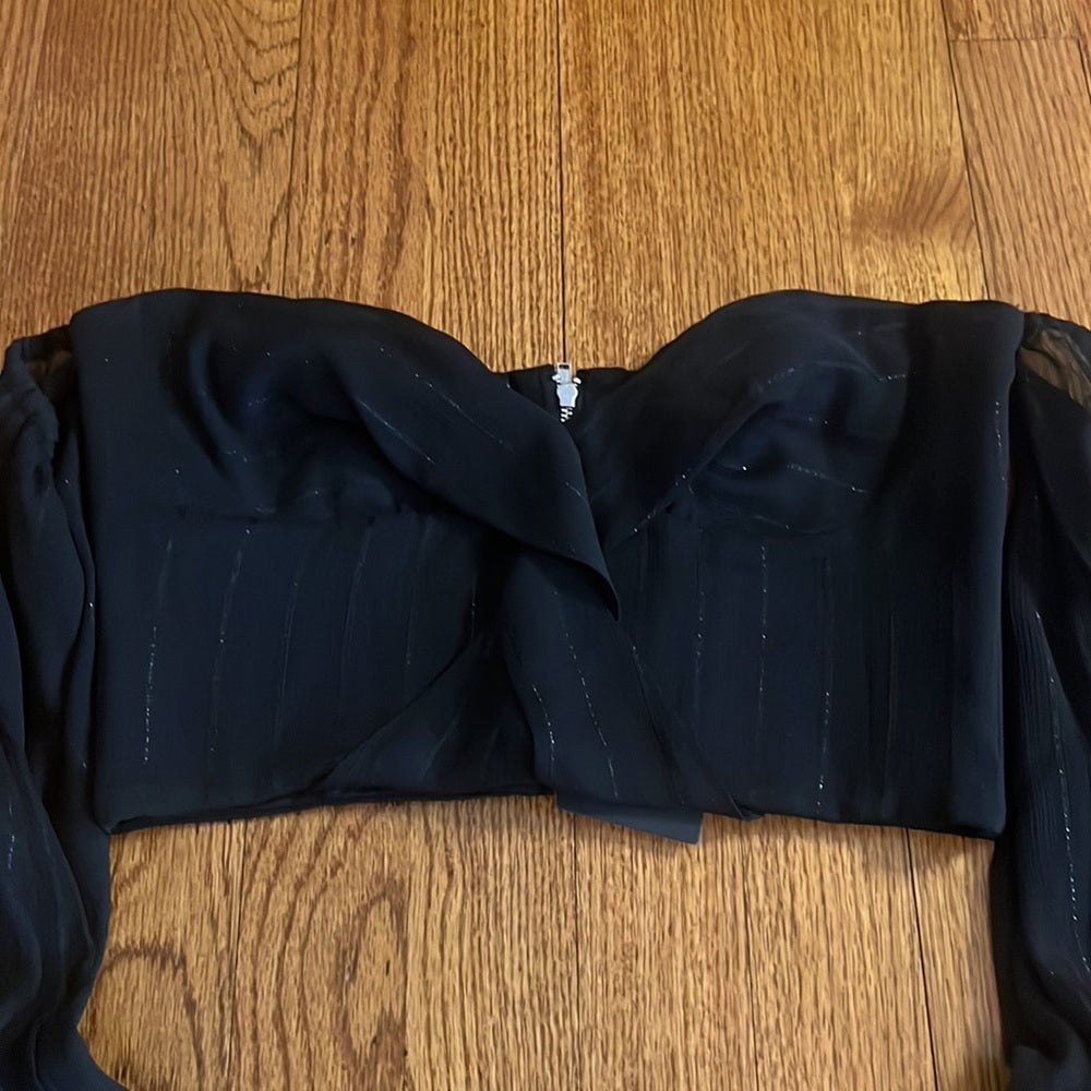 NWT NBD Woman’s Black Long Sleeve Sparkle Top Size S