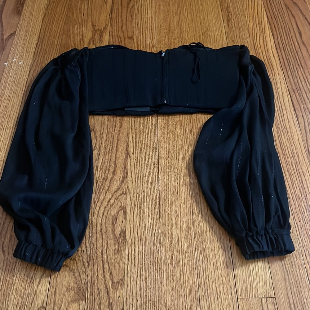 NWT NBD Woman’s Black Long Sleeve Sparkle Top Size S