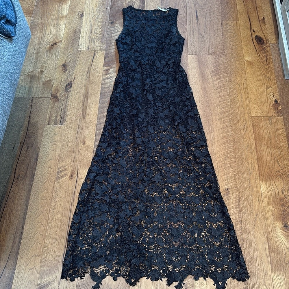 Alice + Olivia Woman’s Black Lacey Maxi Dress Size 2